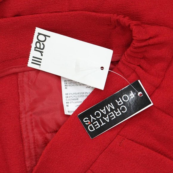 NWT Bar III Plus Size Textured Crepe Wide-Leg Pants 10853263 14W Morello Cherry - Picture 4 of 6